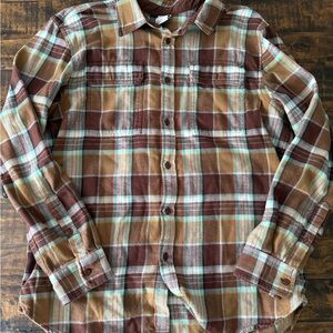 The North Face Casual Brown Tan Button Down Shirt